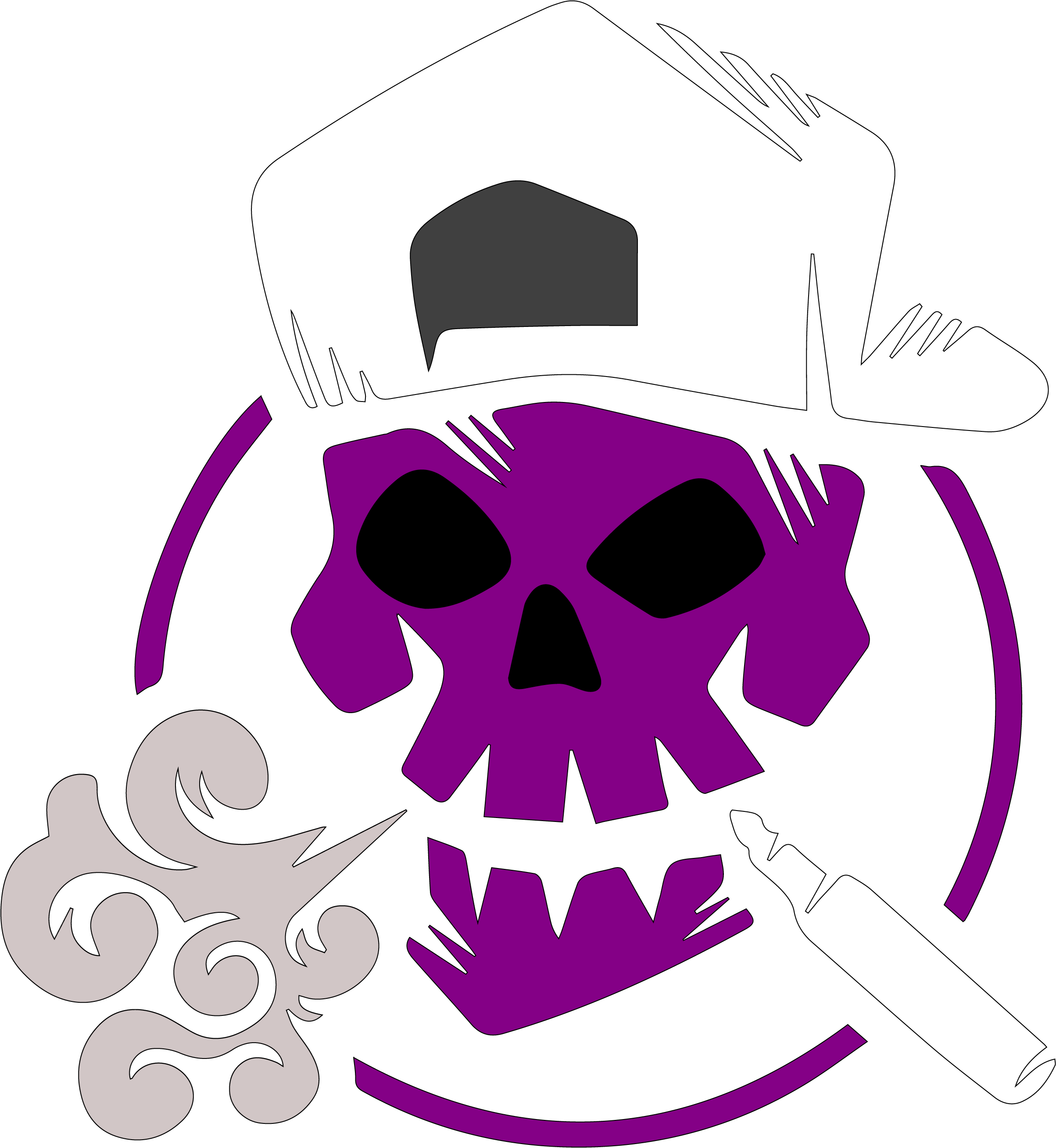 Fly Vapors skull artwork